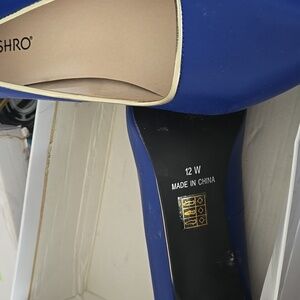 2 (Never Worn) Pairs Of Women's Blue And Gold Ashro Pumps Sizes 12W & 7W